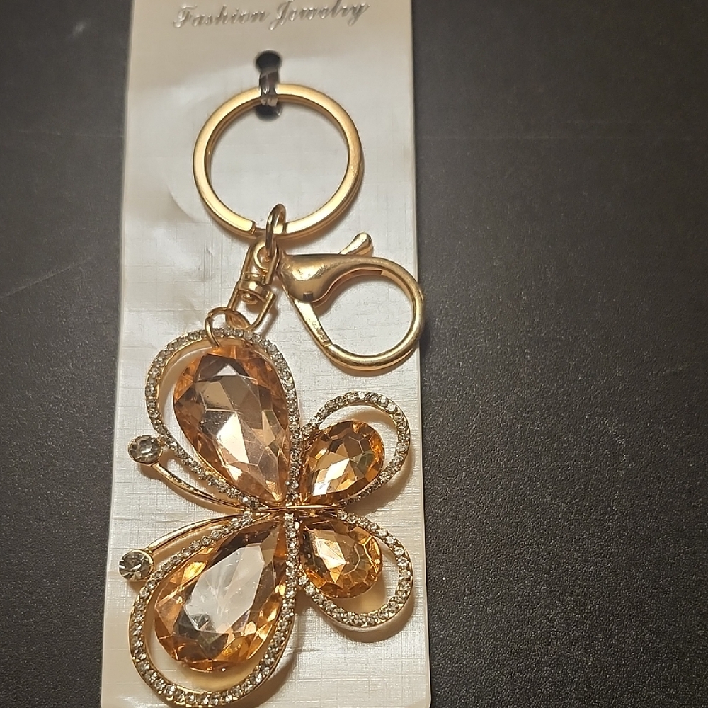 Gold Butterfly Keychain